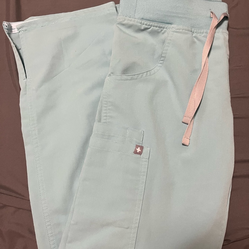 Figs scrub pants in seaglass. XXSP